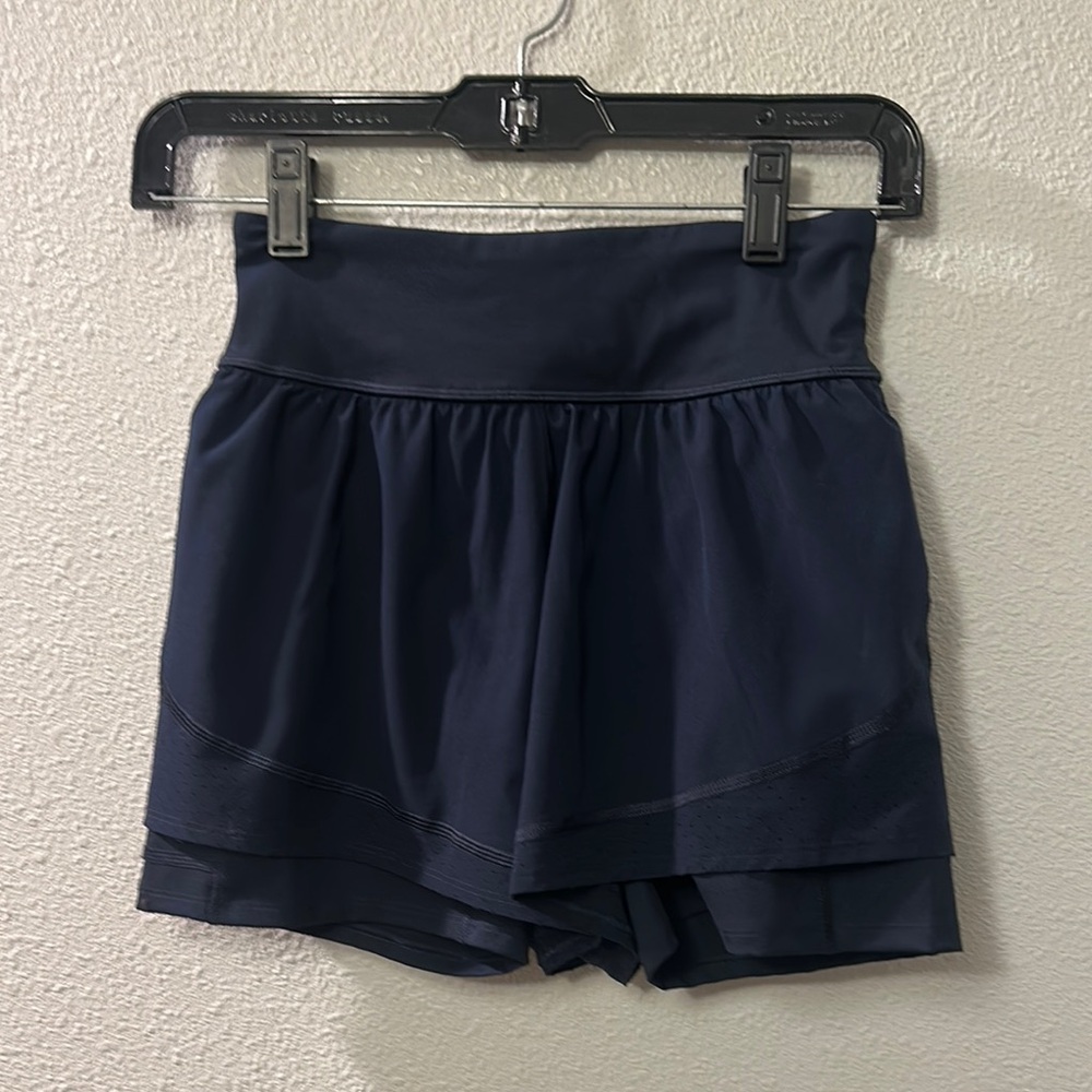 SPANX Blue Athletic Shorts with Wide Waistband